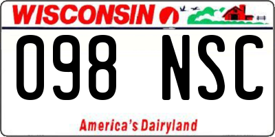 WI license plate 098NSC