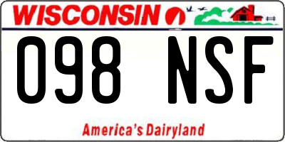 WI license plate 098NSF