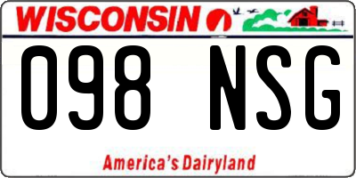 WI license plate 098NSG