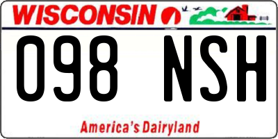 WI license plate 098NSH
