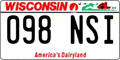 WI license plate 098NSI