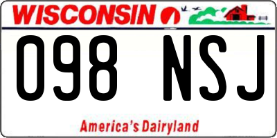 WI license plate 098NSJ