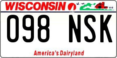 WI license plate 098NSK