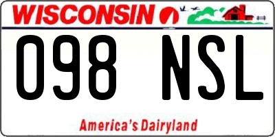 WI license plate 098NSL