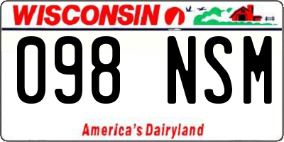 WI license plate 098NSM