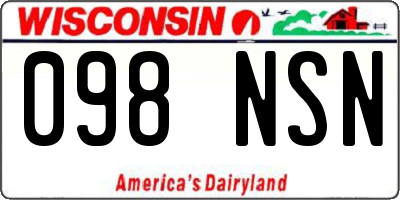 WI license plate 098NSN
