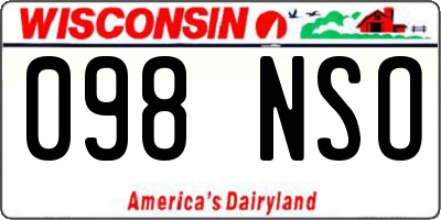 WI license plate 098NSO