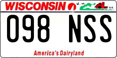 WI license plate 098NSS