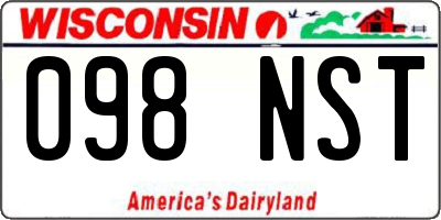 WI license plate 098NST