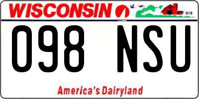 WI license plate 098NSU