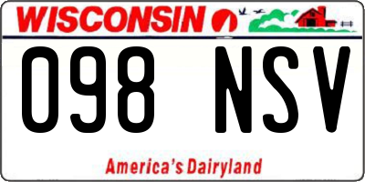 WI license plate 098NSV