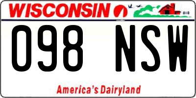 WI license plate 098NSW