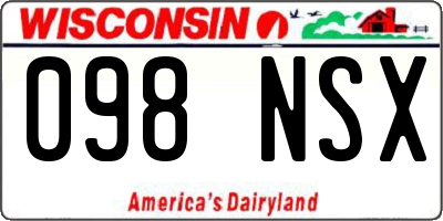 WI license plate 098NSX