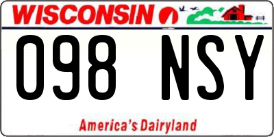 WI license plate 098NSY