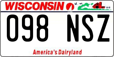WI license plate 098NSZ