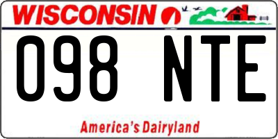 WI license plate 098NTE