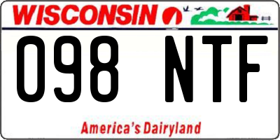 WI license plate 098NTF