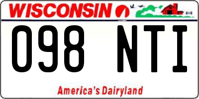 WI license plate 098NTI