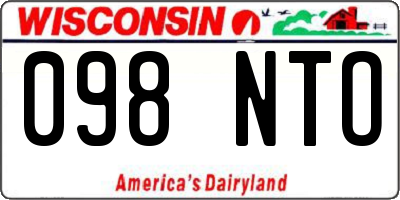 WI license plate 098NTO