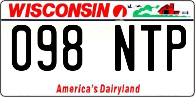 WI license plate 098NTP
