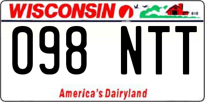 WI license plate 098NTT