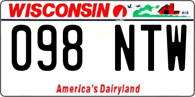 WI license plate 098NTW
