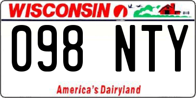 WI license plate 098NTY