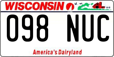 WI license plate 098NUC