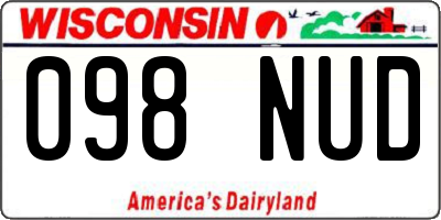 WI license plate 098NUD