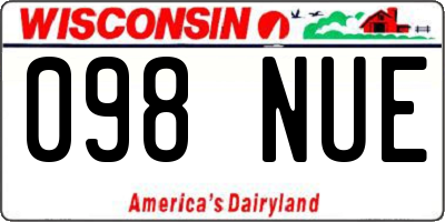 WI license plate 098NUE