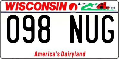 WI license plate 098NUG
