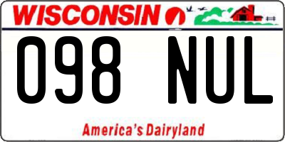 WI license plate 098NUL