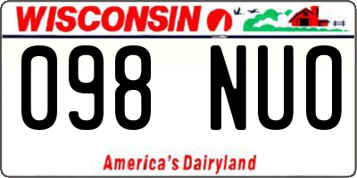 WI license plate 098NUO