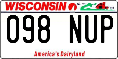WI license plate 098NUP