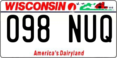 WI license plate 098NUQ