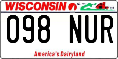 WI license plate 098NUR