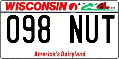 WI license plate 098NUT
