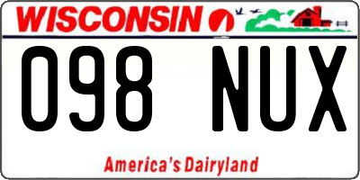 WI license plate 098NUX