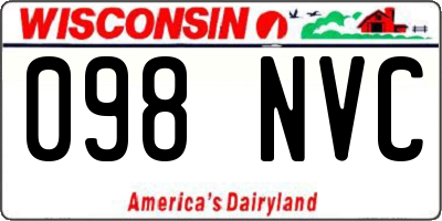 WI license plate 098NVC