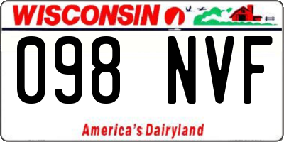 WI license plate 098NVF