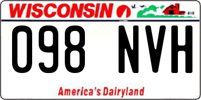WI license plate 098NVH