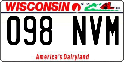 WI license plate 098NVM