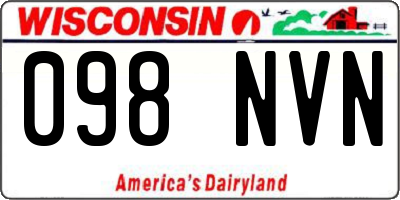 WI license plate 098NVN