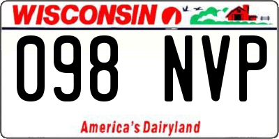 WI license plate 098NVP