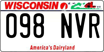 WI license plate 098NVR