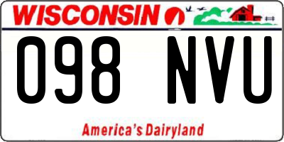 WI license plate 098NVU