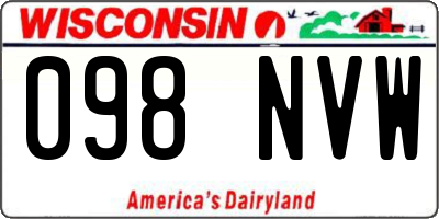 WI license plate 098NVW