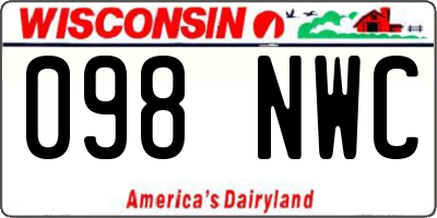 WI license plate 098NWC