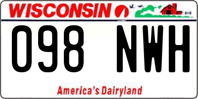 WI license plate 098NWH