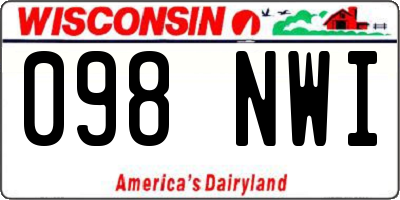 WI license plate 098NWI
